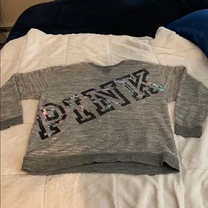 Pink LG Women's Gray with Floral Print PINK logo